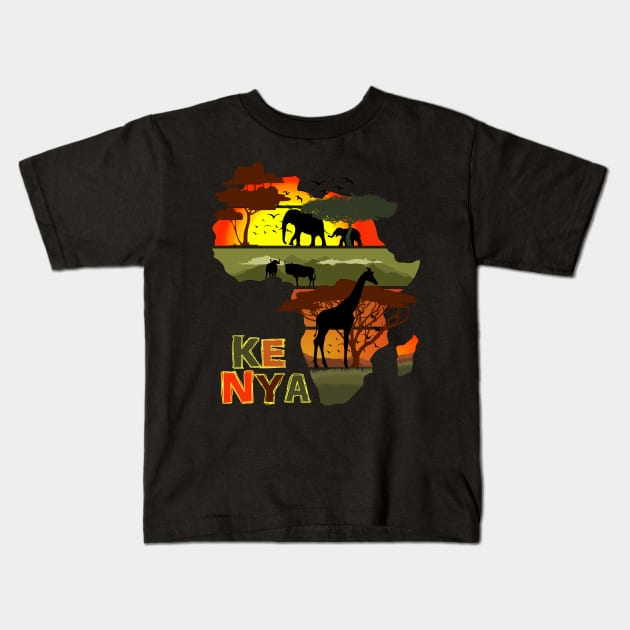 Kenya Kids T-Shirt by Nerd_art